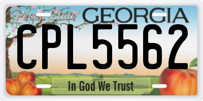 GA license plate CPL5562