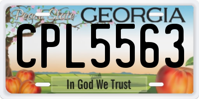 GA license plate CPL5563