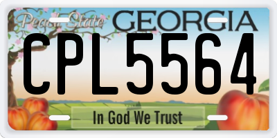 GA license plate CPL5564