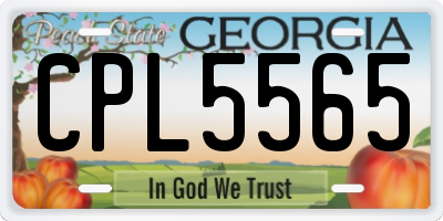 GA license plate CPL5565
