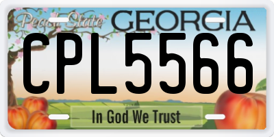 GA license plate CPL5566