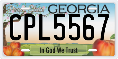GA license plate CPL5567