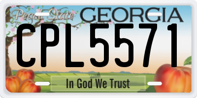 GA license plate CPL5571