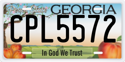 GA license plate CPL5572