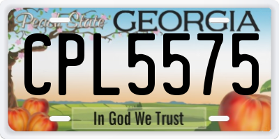 GA license plate CPL5575