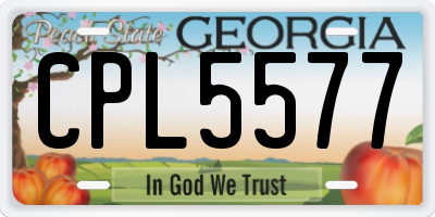 GA license plate CPL5577