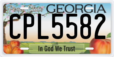GA license plate CPL5582