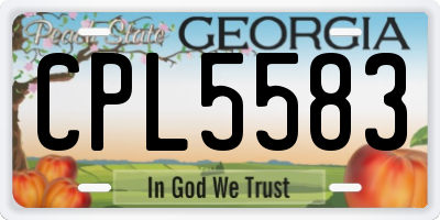 GA license plate CPL5583