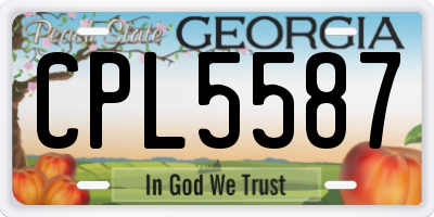 GA license plate CPL5587