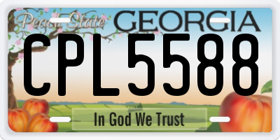 GA license plate CPL5588