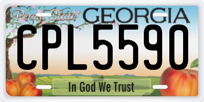 GA license plate CPL5590