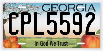 GA license plate CPL5592