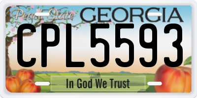 GA license plate CPL5593