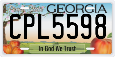GA license plate CPL5598