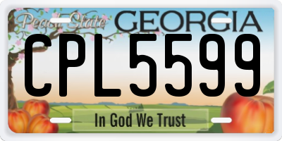 GA license plate CPL5599