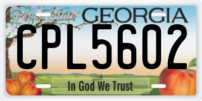 GA license plate CPL5602
