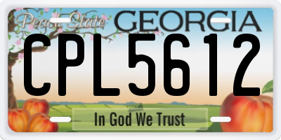 GA license plate CPL5612
