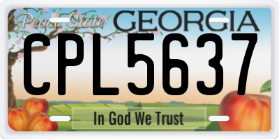 GA license plate CPL5637