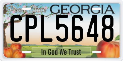 GA license plate CPL5648
