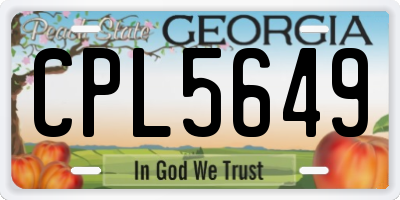 GA license plate CPL5649