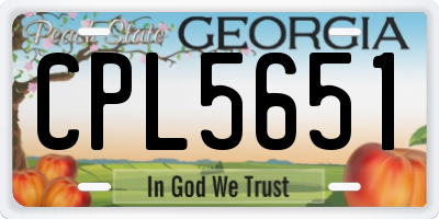 GA license plate CPL5651