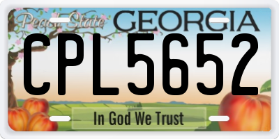 GA license plate CPL5652