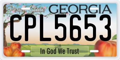 GA license plate CPL5653