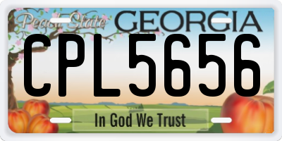 GA license plate CPL5656