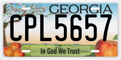 GA license plate CPL5657