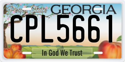 GA license plate CPL5661