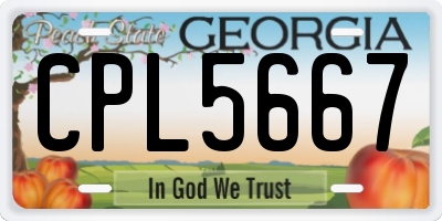 GA license plate CPL5667