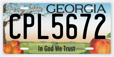 GA license plate CPL5672