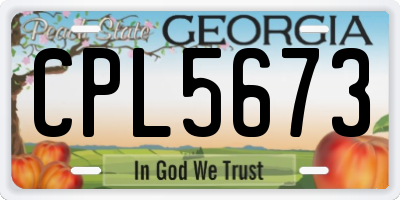 GA license plate CPL5673