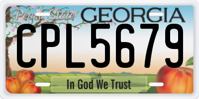 GA license plate CPL5679