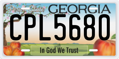 GA license plate CPL5680