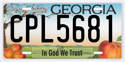 GA license plate CPL5681