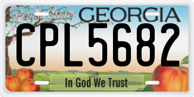 GA license plate CPL5682