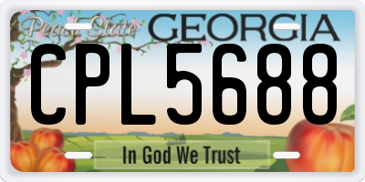 GA license plate CPL5688