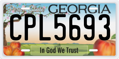 GA license plate CPL5693