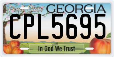 GA license plate CPL5695