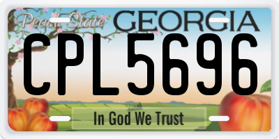 GA license plate CPL5696