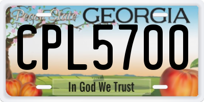 GA license plate CPL5700