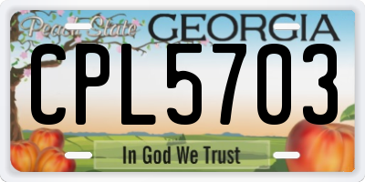 GA license plate CPL5703