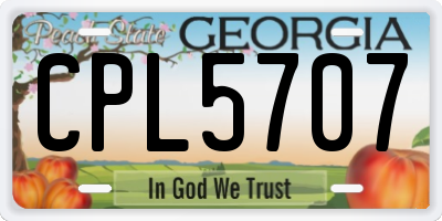 GA license plate CPL5707