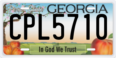 GA license plate CPL5710