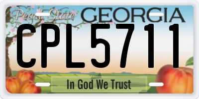 GA license plate CPL5711