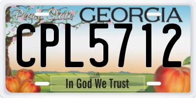 GA license plate CPL5712