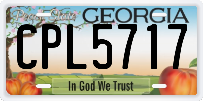 GA license plate CPL5717