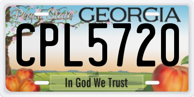 GA license plate CPL5720