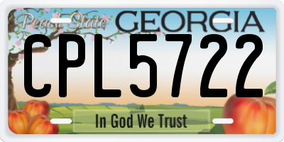 GA license plate CPL5722